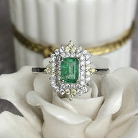 Beautiful Natural Green Emerald Ring 925 Sterling Silver Ring Zambian Emerald Jewlery 6x4mm Octagon Emerald for Birthday Anniersary US 6 - Thumbnail 3