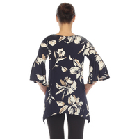 White Mark Women's Floral Bell Sleeve Top - Thumbnail 2