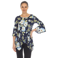 White Mark Women's Floral Bell Sleeve Top - Thumbnail 7