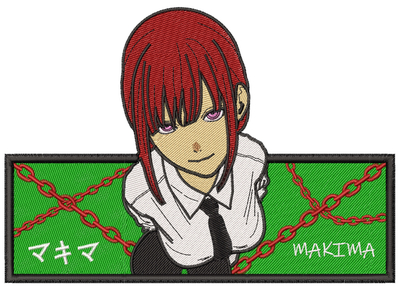 Anime Machine Embroidery Pattern Makima Chained Box