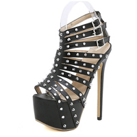 Rivet Hollow 16cm High Heel Sandals - Thumbnail 2