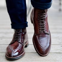 Handmade Men Maroon Lace up Ankle Dress Boots Men Maroon Classic Ankle Boot