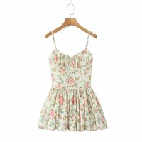 Tie-waist printed mini camisole dress - Thumbnail 1