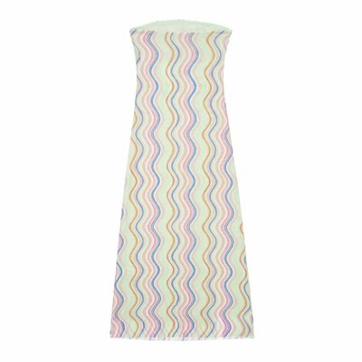 Printed tulle fitted tube top dress