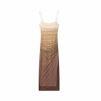Elegant Tulle Print Slip Dress - Thumbnail 2
