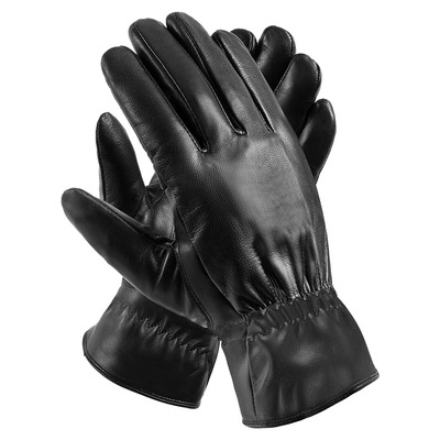 Unisex Leather Winter Warm Gloves Outdoor Windproof Soft Gloves Cycling Skiing Running Cold Winter Gloves-Black-XL