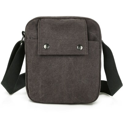 Unisex Crossbody Bags Canvas Phone Tablet PC Shoulder Bag Credit Card Key Messenger Purse-Gray