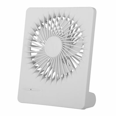 USB Rechargeable Desk Fan - Quiet, 5 Blades, 3 Speeds - Perfect for Bedroom or Office-White