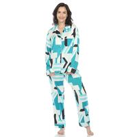 White Mark Women's Printed Satin Pajama Set - Thumbnail 2