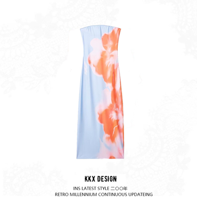 Floral print fitted slit dress - Thumbnail 5