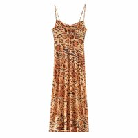 Street Fashion See-Through Leopard Print Dress - Thumbnail 2