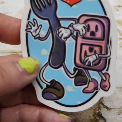 Sparks fly sticker