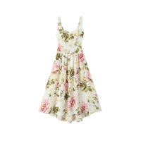Retro Square Neck Suspender Dress - Thumbnail 2