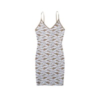 V-neck knitted suspender dress - Thumbnail 2