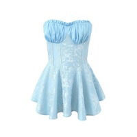 Splice waist hot girl puffy A-line short skirt - Thumbnail 2