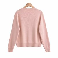 Sweet preppy style bow embroidered knitted cardigan sweater - Thumbnail 1
