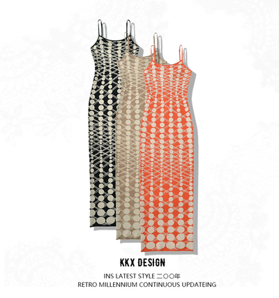 Sexy Polka Dot Knitted Slip Dress