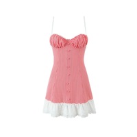 Hem lace patchwork suspender dress - Thumbnail 2