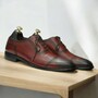 Men's Burgundy Oxfords Leather Shoes-1