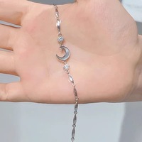Sweet Girls Moon Cherry Blossom Bow Zircon Bracelets Elegant Crystal Flowers Bracelet for Women Jewelry Gift - Thumbnail 2