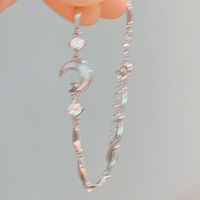 Sweet Girls Moon Cherry Blossom Bow Zircon Bracelets Elegant Crystal Flowers Bracelet for Women Jewelry Gift - Thumbnail 3