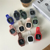  Silicone Electronic Wristwatch Watch Led Digital Sports Watch For Kids Boys Girls Square Big Dial Waterproof  - Thumbnail 5