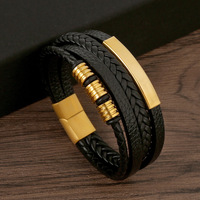  New Style Men's Leather Bracelet Hand-woven Multi-layer Combination Accessory Fashion Man Jewelry - Thumbnail 1