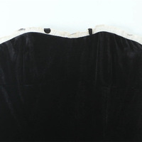 Velvet hem polka dot print patchwork dress - Thumbnail 4