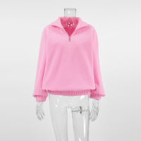 Pink loose-fitting lambskin coat - Thumbnail 4