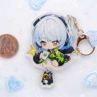 Zenless Zone Zero Character Art Keychains With Small Bangboo Charm - Clear Acrylic - Ultra High Quality - Thumbnail 3