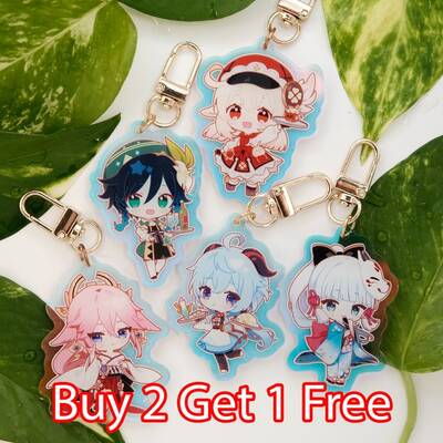 Buy 2 get 1 free sale!!!! - genshin impact rainbow acrylic keychains - perfect gift!