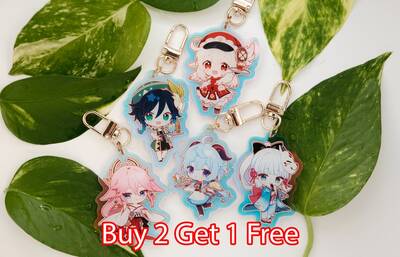Buy 2 Get 1 FREE SALE!!!! - Genshin Impact Rainbow Acrylic Keychains - Perfect Gift!