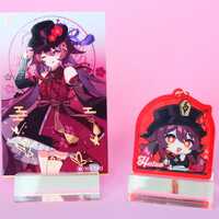 Genshin Impact - Hutao Keychain and Photocard 2 Item Set! Perfect Gift for Hutao Lovers! - Thumbnail 1