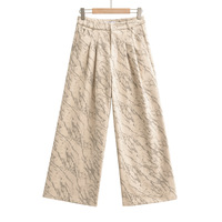 Ink tie-dyed thick high waist slim wide leg pants - Thumbnail 2