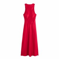 SATIN SLEEVELESS MIDI DRESS - Thumbnail 1