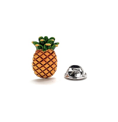 Hand Painted Pineapple Lapel Pin Yellow Green Enamel Pin Food Lovers