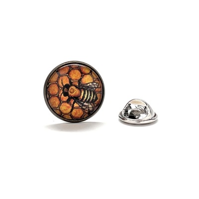 Bumble bee lapel pin honey bee pin hony comb enamel pin