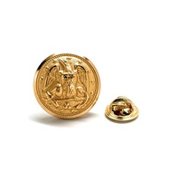 Vintage US Navy Brass Eagle and Anchor Lapel Pin by Waterbury Co. - Authentic Navy Dress Uniform Pin - Thumbnail 2