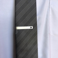Ice Hockey Goalie Tie Bar Personalized Tie Clip Silver Brush Tone Tie Bar Gift for The Hockey Fan - Thumbnail 2