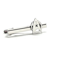 Star Trek Officer Emblem Tie Bar Silver Space Badge Star Trek Cosplay SI FI Wear Starfleet Academy Enamel Tie Clip - Thumbnail 1