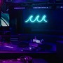 1pc The Wave Vibrant LED Neon Light Sign - Acrylic Backed, USB Powered with Dimmable Switch -1