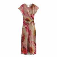 Fashionable simple knotted satin dress - Thumbnail 2