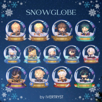 Genshin Impact - Snowglobe Standee, Charm, and sticker