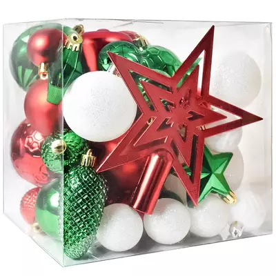 Christmas ball ornaments set - 45pcs shatterproof christmas hanging ornaments