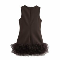 Fashionable and elegant tulle patchwork dress - Thumbnail 1
