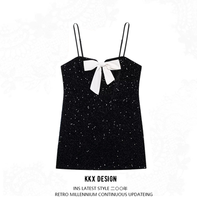 Fashion bow-decorated lace-up dress