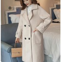 Autumn Winter Fashion Middle Length Outerwears Women's Woolen Coat - Thumbnail 4