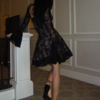 Lace new style trumpet sleeve tube top dress - Thumbnail 2
