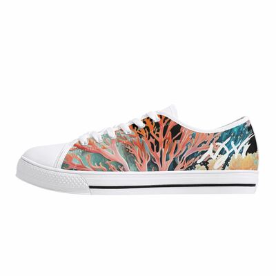 Mens coral white sneakers
