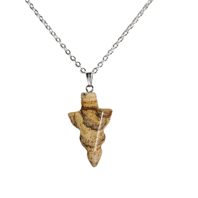 Picture jasper arrowhead necklace